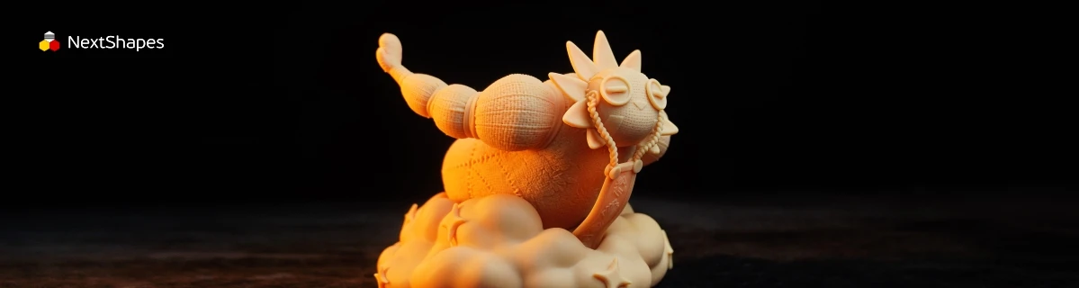 Full view of 3D printed Eskier character model made with NextShapes Standard Pro Rigid Resin, showcasing high detail fidelity, low shrinkage, and balanced strength & toughness