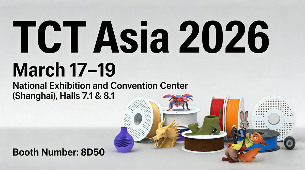 Visit NextShapes (Booth 8D50, Mar 17-19 Shanghai) to discover our full-range 3D printing materials at TCT Asia 2026.