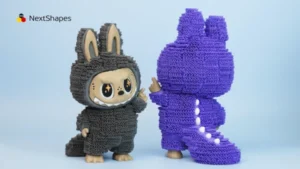 Collection of 3D printed Labubu figures made with NextShapes Standard PLA filament, showcasing smooth surface finish, consistent extrusion, and no nozzle clogging issues