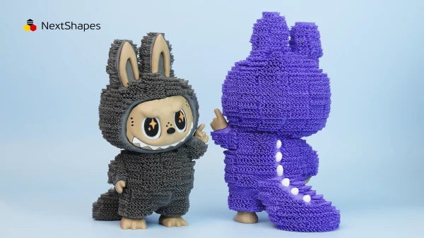 Collection of 3D printed Labubu figures made with NextShapes Standard PLA filament, showcasing smooth surface finish, consistent extrusion, and no nozzle clogging issues