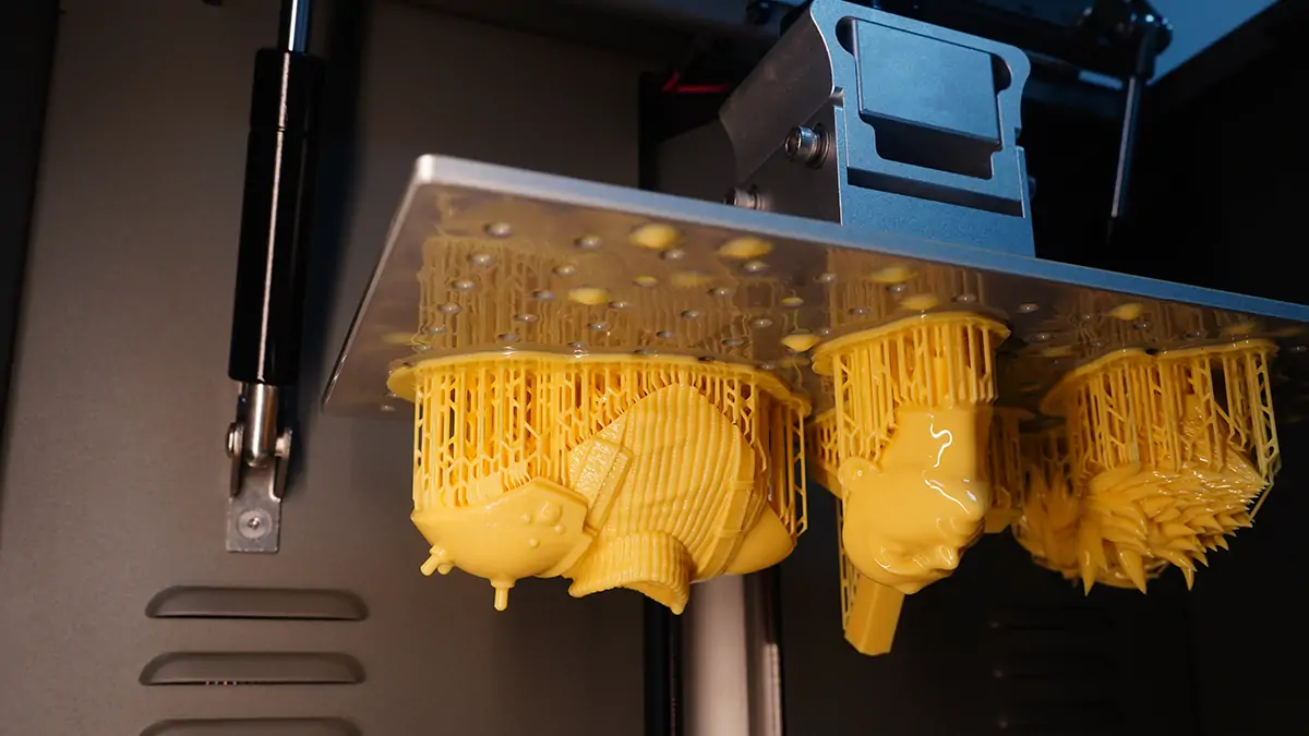 lcd 3d printer printing figurine model
