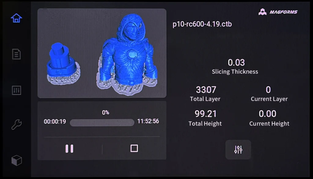 printing settings for p10