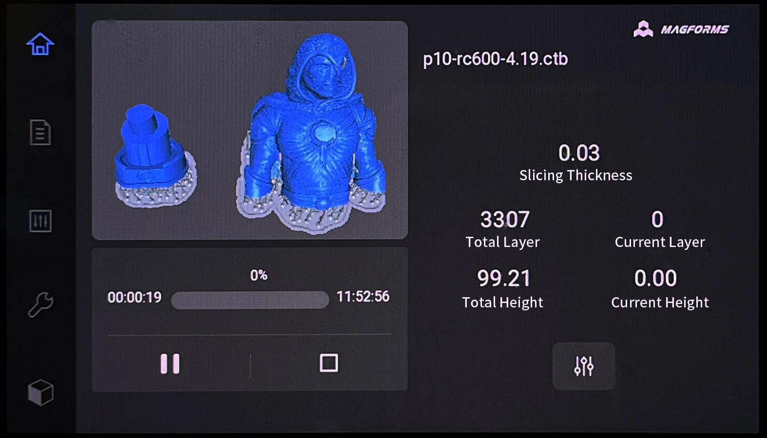 printing settings for p10