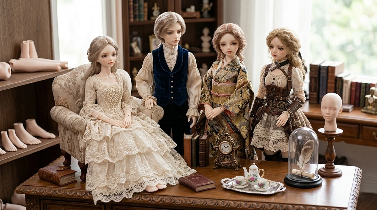 NextShapes-Scratch-Free-Resin-3D-printed-articulated-dolls-collection-display