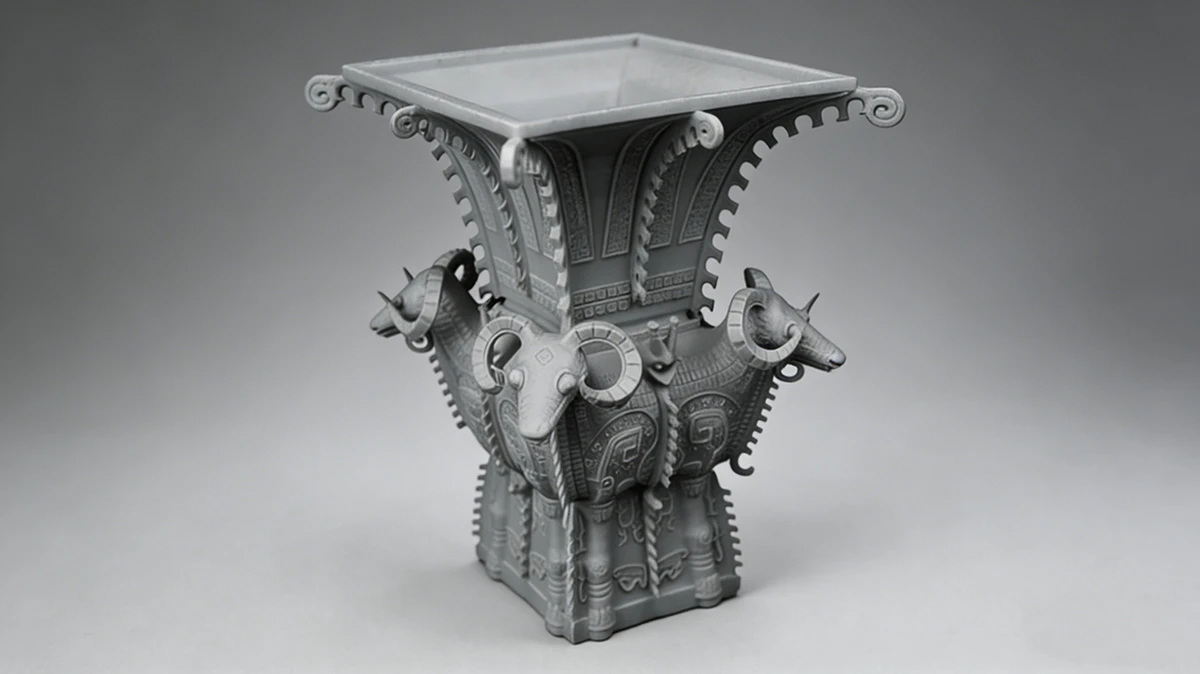 NextShapes-High-Speed-Resin-3D-printed-Four-Sheep-Square-Zun-cultural-relic-model-display