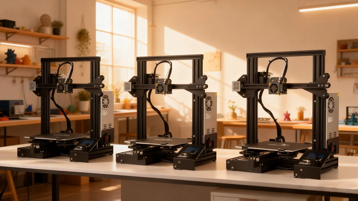 Display of FDM 3D printer array using NextShapes PETG HF filament, demonstrating scalable high-speed production capability
