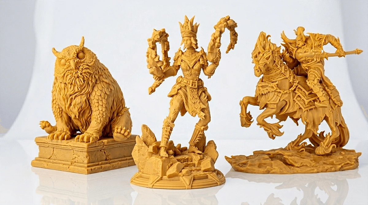 3d resin printed figurines detail showcase