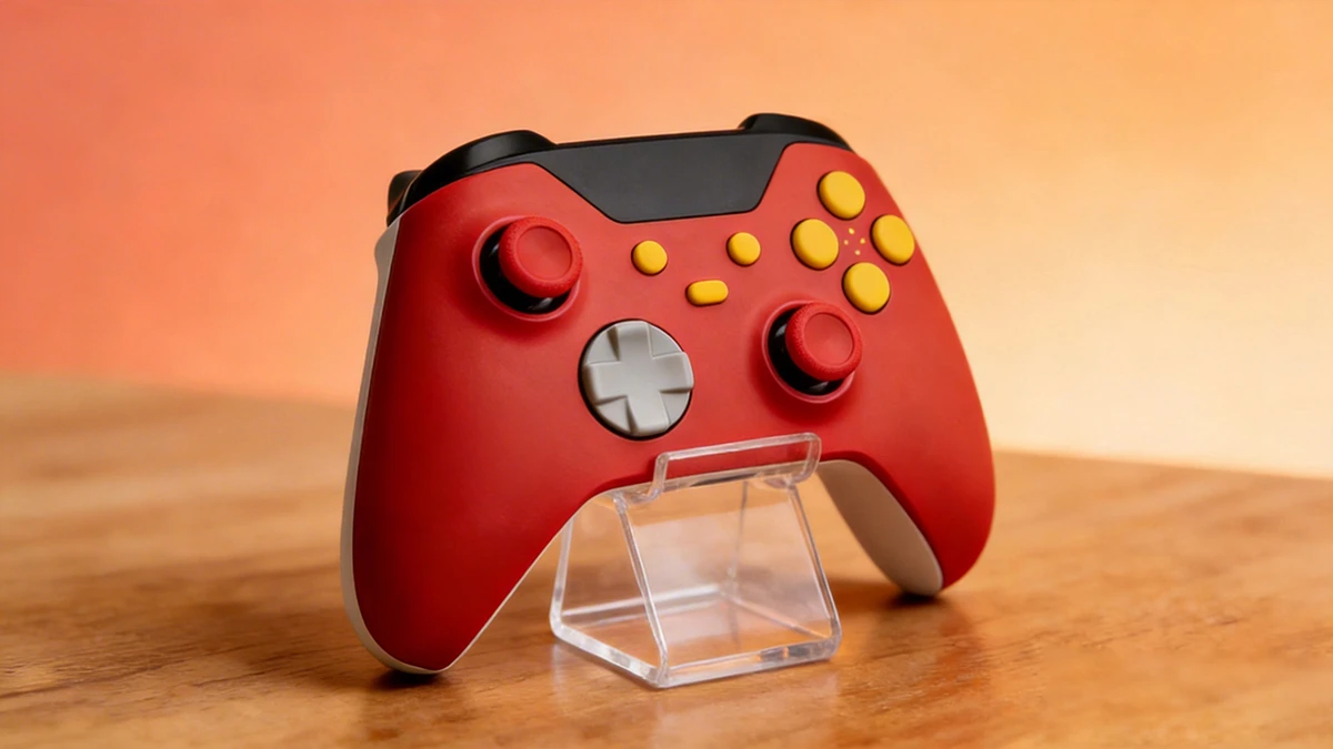 NextShapes-Standard-Pro-Resin-3D-printed-red-custom-game-controller-finished-display
