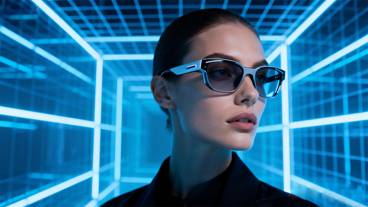 Futuristic 3D printed smart eyewear design, representing the future of personalized and functional eyewear enabled by Standard Pro 3D resin.